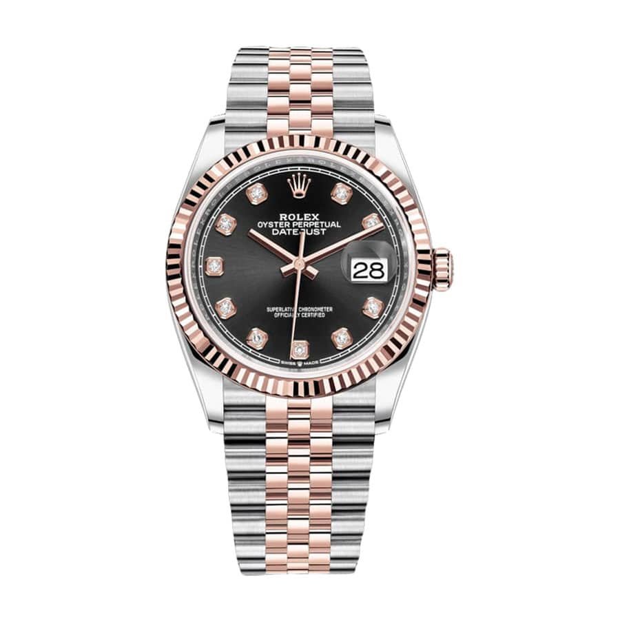 rolex-datejust-126231-everose-gold-automatic-black-diamond-dial-jubilee-replica-1-1.jpg Rolex Datejust 126231 Everose Two-Tone Perfect Clone Quality - Image 1