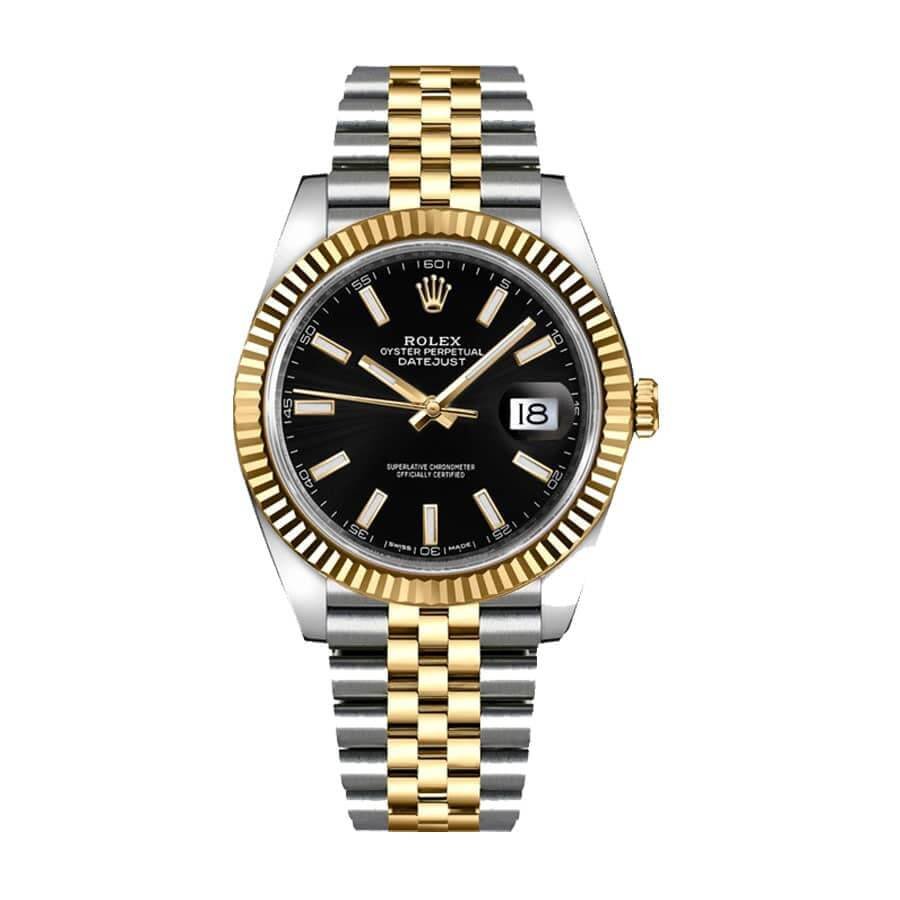 rolex-datejust-126333-41mm-yellow-gold-steel-black-dial.jpg Rolex Datejust 126333 Black Jubilee Premium Replica 1:1 - Image 1